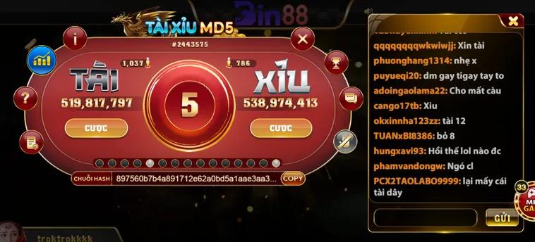 Tài Xỉu Md5 Tại Bin88 Trải Nghiệm Cá Cược Đỉnh Cao Với Độ Công Bằng Tuyệt Đối