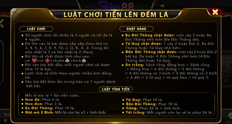 Chiến Thuật Chơi Tiến Lên Đếm Lá Tại Bin88 Cơ Hội Kiếm Tiền Cực Khủng Cho Mọi Game Thủ