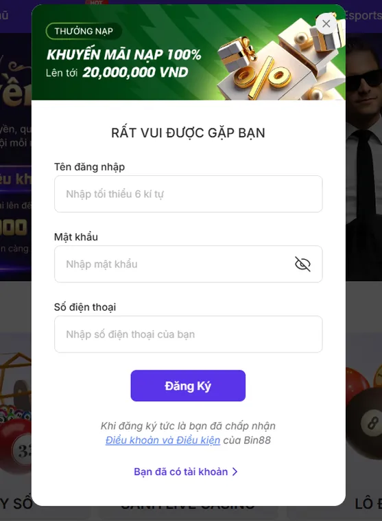 Đăng Ký Bin88 Tài Khoản Đẳng Cấp Nhận Ngay Ưu Đãi Khủng Cho Mọi Game Thủ